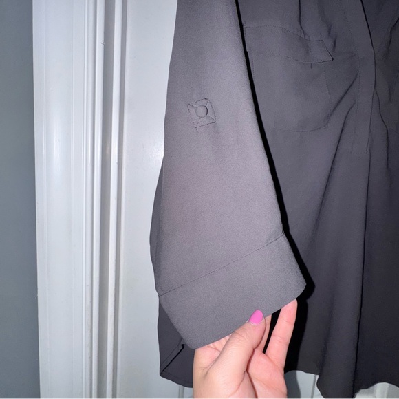Torrid georgette pullover blouse in nine iron charcoal gray torrid size 1 (1X). - Picture 7 of 11